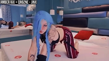 Amberzinha Cosplay Seksi Sebagai Jinx Dari League Of Legends, Kolaborasi Panas Dengan Qrozne [free Cut]
