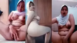 Abg Berjilbab Tiktokers Mengocok Hingga Keluar Cairan