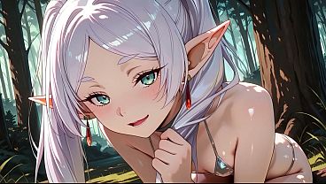 Frieren Telanjang Di Hutan, Adegan Panas Cosplay Hentai Buatan Ai.