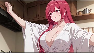 Anak Tiri Pulang Lebih Awal, Lihat Istri Bapak Masak Pakai Jubah Tipis. Kureha Enomoto Cosplay Hentai (buatan Ai)