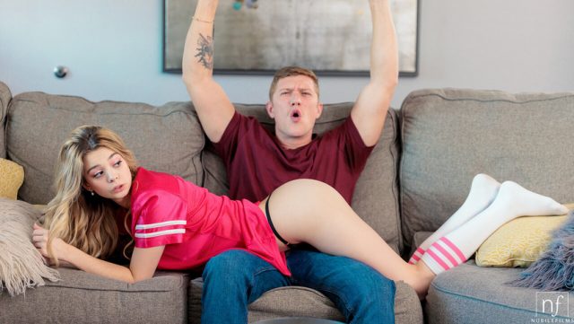 Nubile Films – A Touch Down Here Wins The Game With Molly Little, Oliver Flynn | Nubilefilms